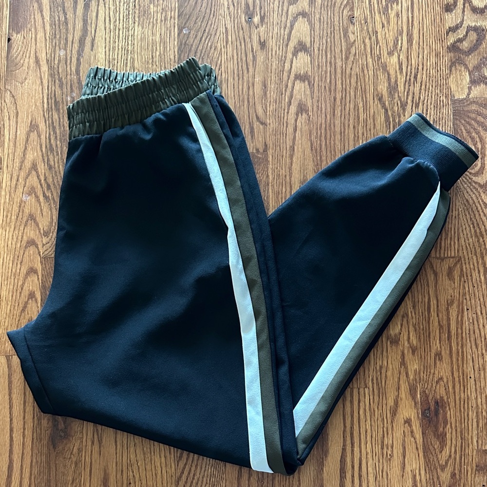 Zara Black & Green Jogger Pants- Sz: Medium
